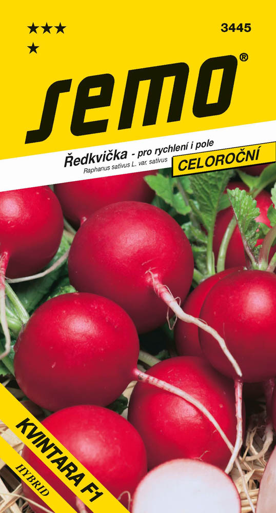Osivo zeleniny - Ředkvička červená Kvintara F1 celoroční