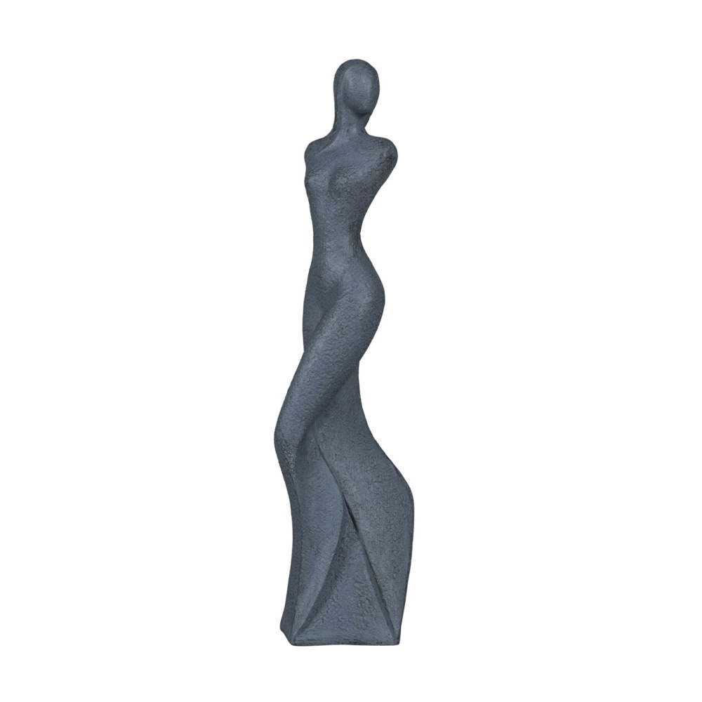 Dekorační figurky postav - Socha ELLA fiberclay tm.šedá 70cm