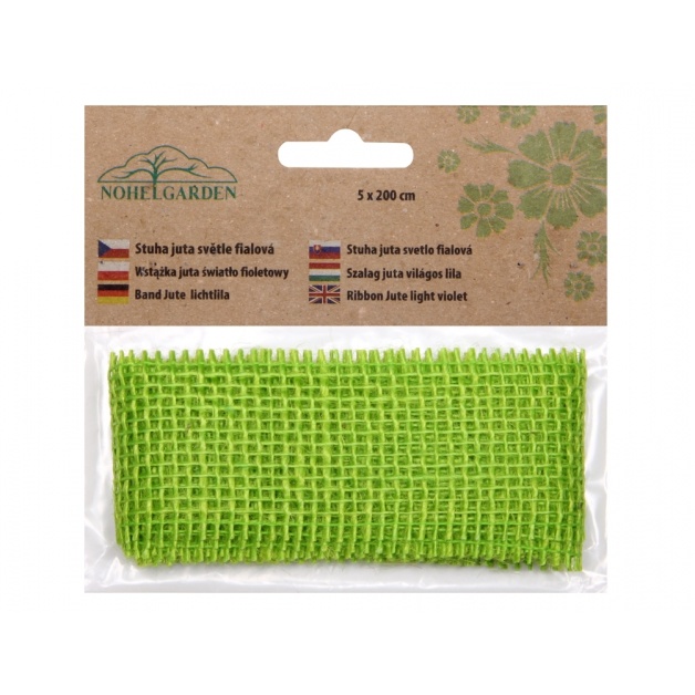 Stuhy, vlákna a lýka - Stuha jutová světle zelená 2m