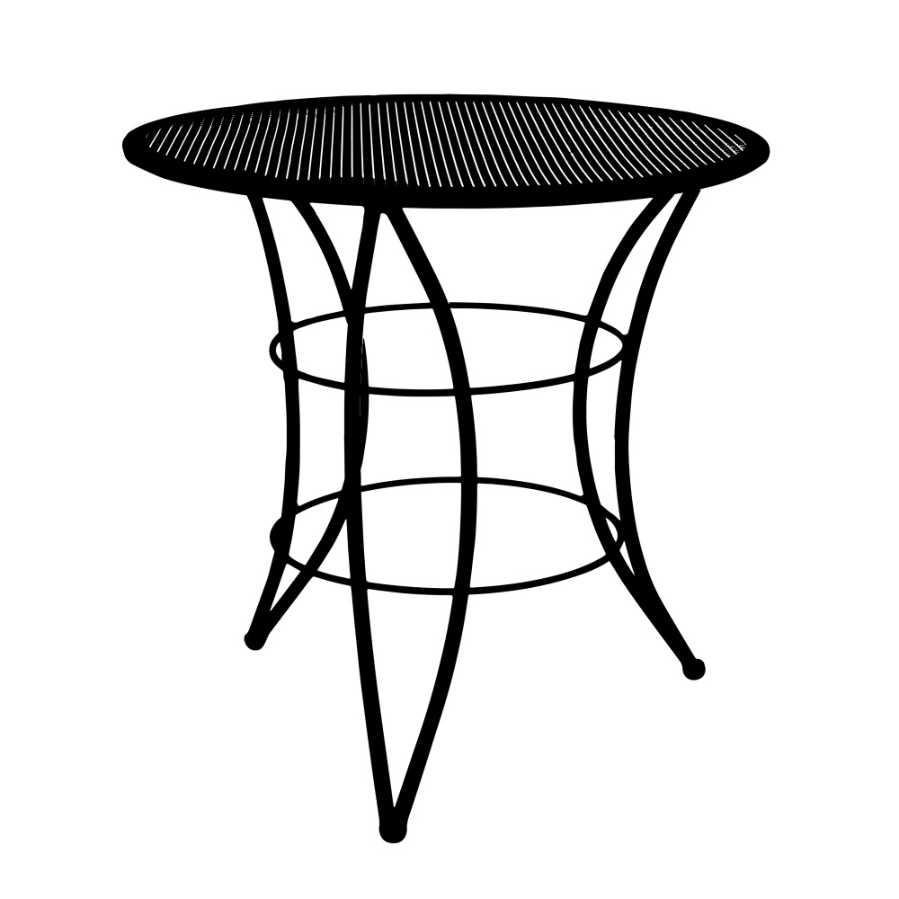 Zahradní nábytek a doplňky - Stůl kulatý DIRILLO kovový černý 75cm