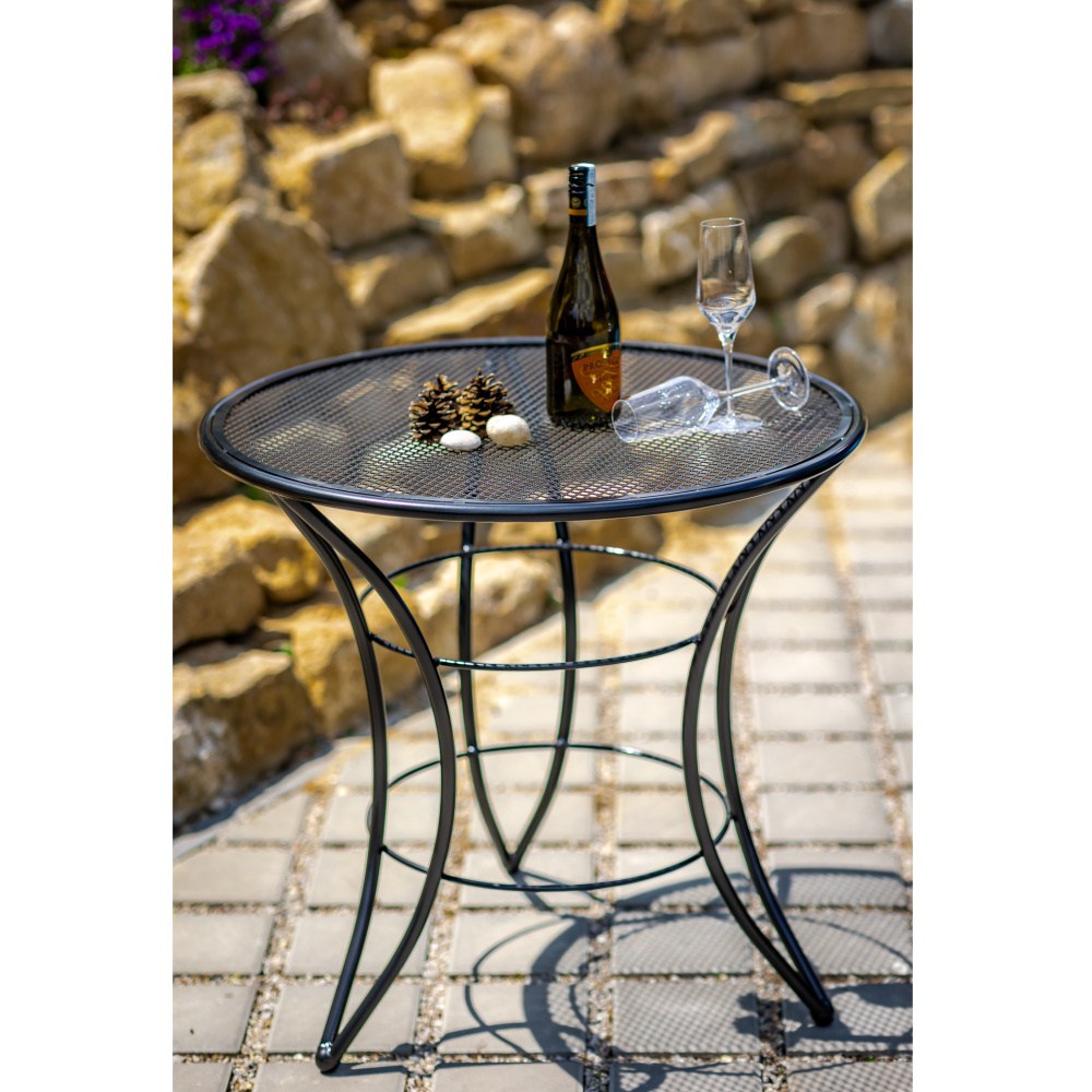 Stůl kulatý DIRILLO kovový černý 75cm-0