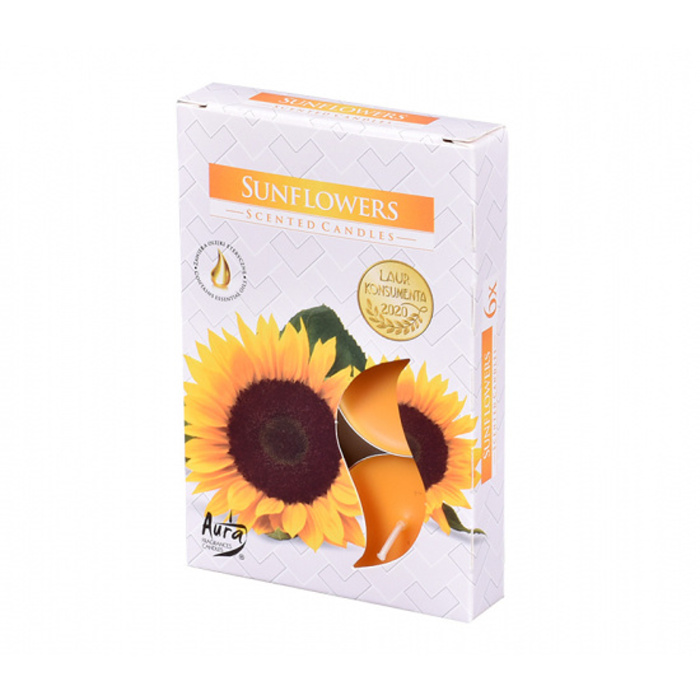 Čajové svíčky - Svíčka čajová vonná Sunflowers 6ks