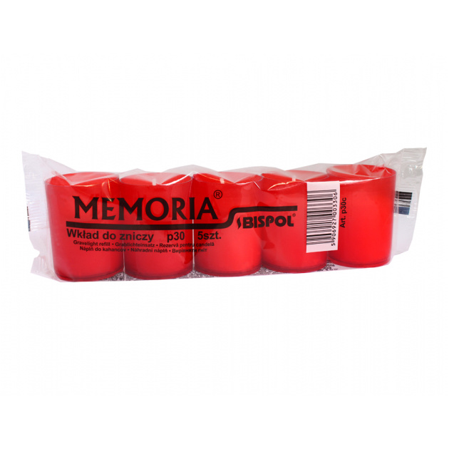 Hřbitovní svíčky - Svíčka hřbitovní Memoria červená 5ks