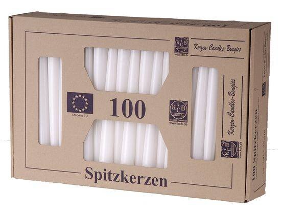 Klasické svíčky - Svíčka kónická bílá 1ks