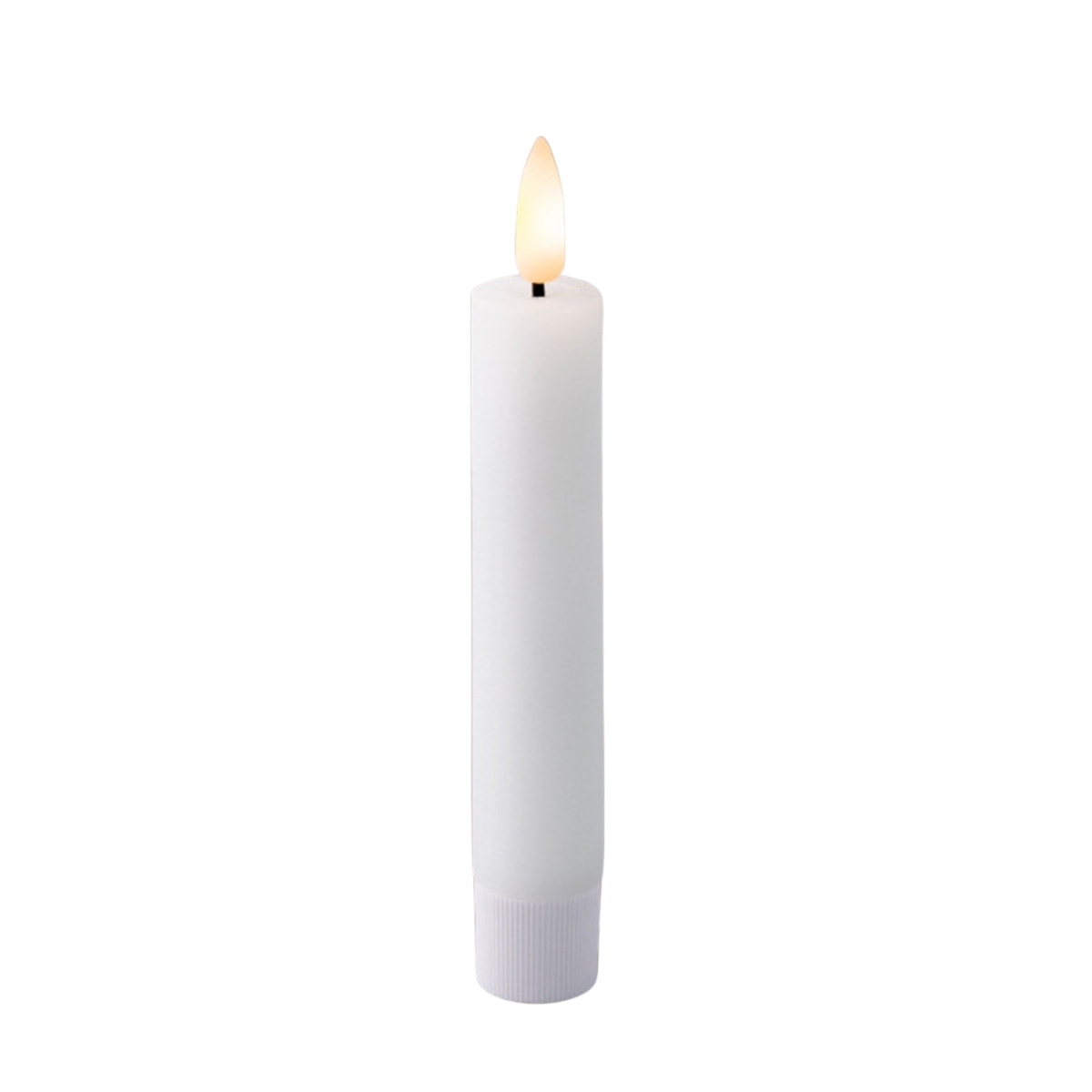 Elektrické svíčky - Svíčka kónická bílá 1LED s časovačem na baterie 14,5cm/2ks