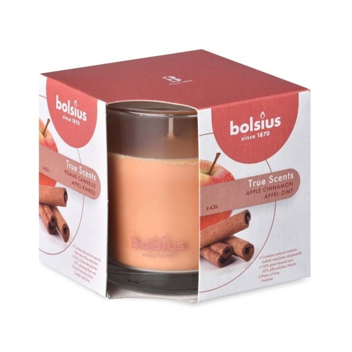Svíčky Bolsius ve skle - Svíčka vonná sklo BOLSIUS Apple Cinnamon 9,5cm