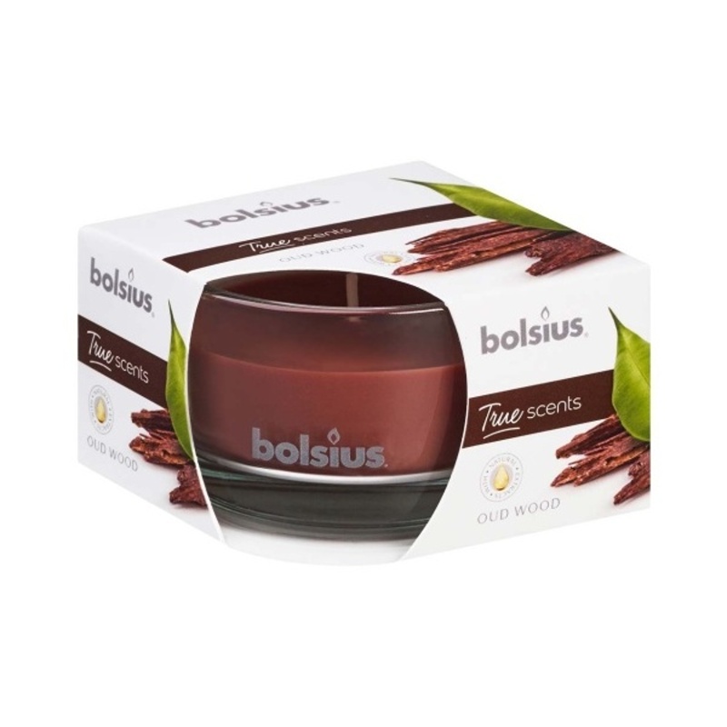 Svíčky Bolsius ve skle - Svíčka vonná sklo BOLSIUS Dřevo 8cm