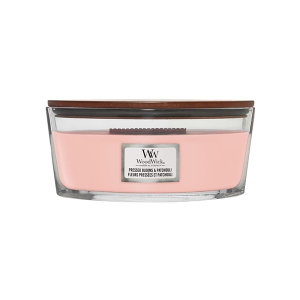 Svíčky WoodWick oválné - Svíčka WoodWick oválná Pressed Blooms & Patchouli 453g