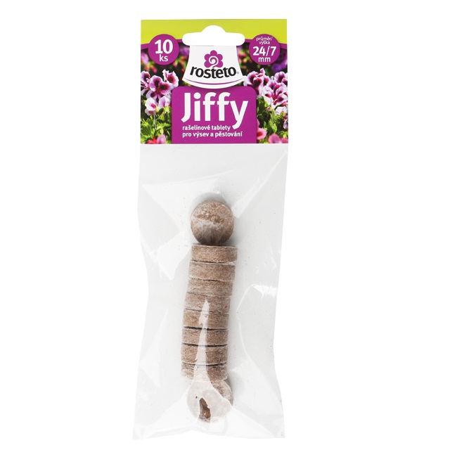 Předpěstování - Tableta rašelinová Jiffy JP 24/7 10ks ROSTETO