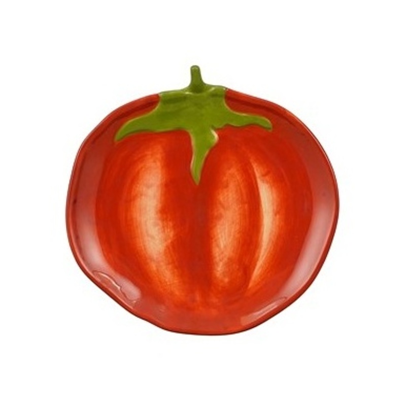 Talíře - Talíř kameninový rajče červený 18,5cm