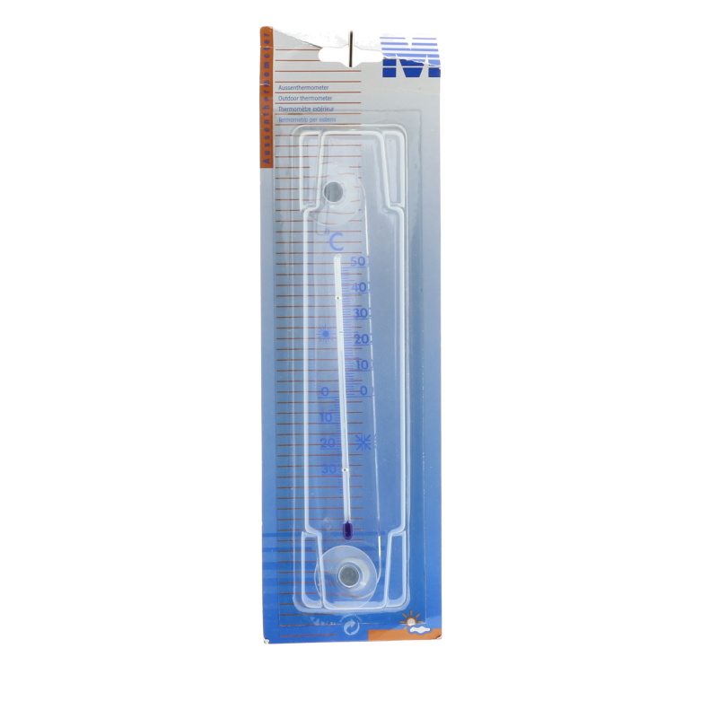 Doplňky do zahrady - Teploměr venkovní/vnitřní s přísavkou transparentní 21cm