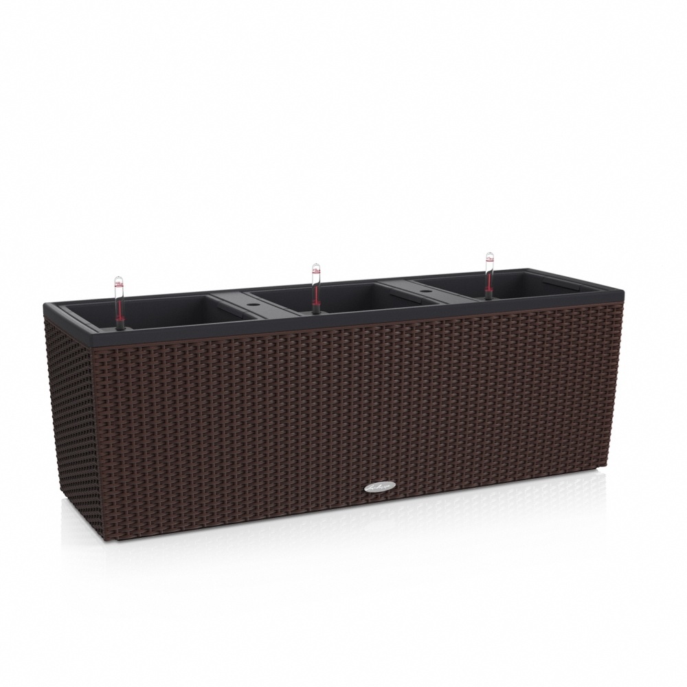 Plastové samozavlažovací truhlíky - Truhlík BALCONERA TRIO komplet set 100cm moka