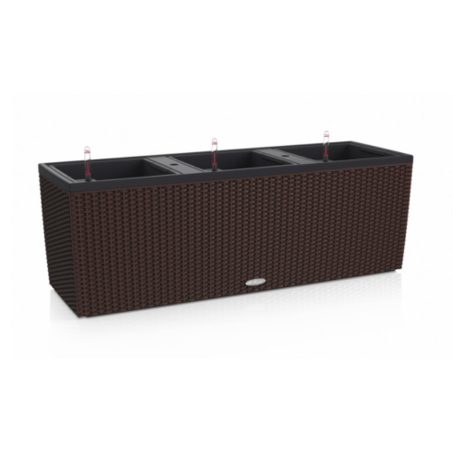 Plastové samozavlažovací truhlíky - Truhlík BALCONERA TRIO komplet set moka 130cm