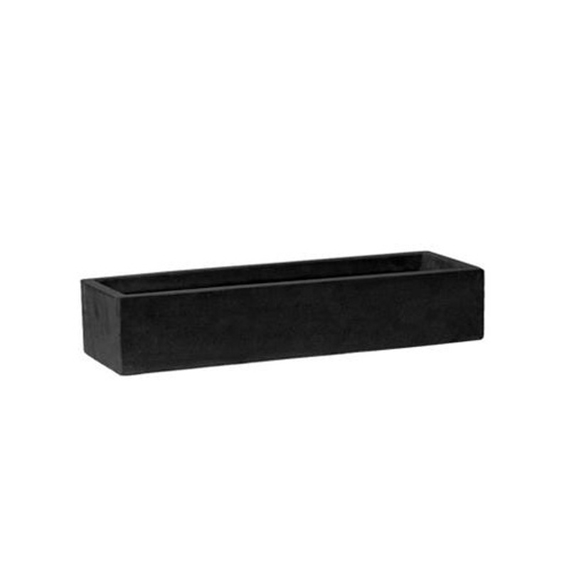 Kompozitní truhlíky - Truhlík BALCONY SLIM LOW S fiberstone černý 50x15cm