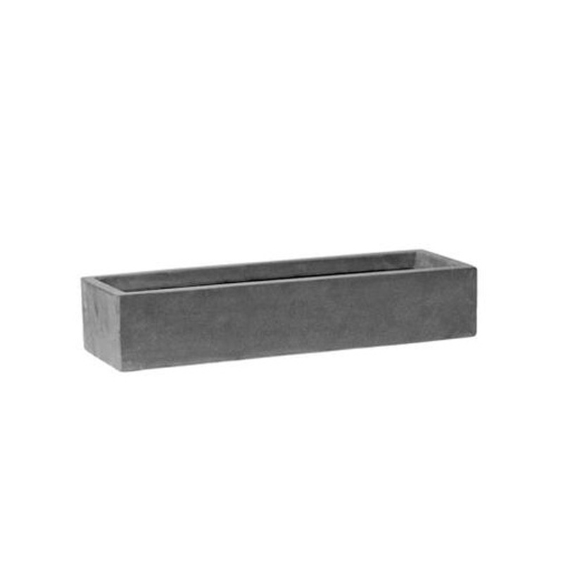Kompozitní truhlíky - Truhlík BALCONY SLIM LOW S fiberstone šedý 50x15cm