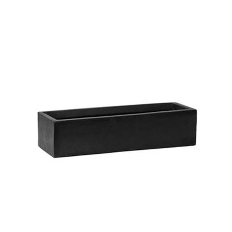Kompozitní truhlíky - Truhlík BALCONY SLIM LOW XS fiberstone černý 40x15cm