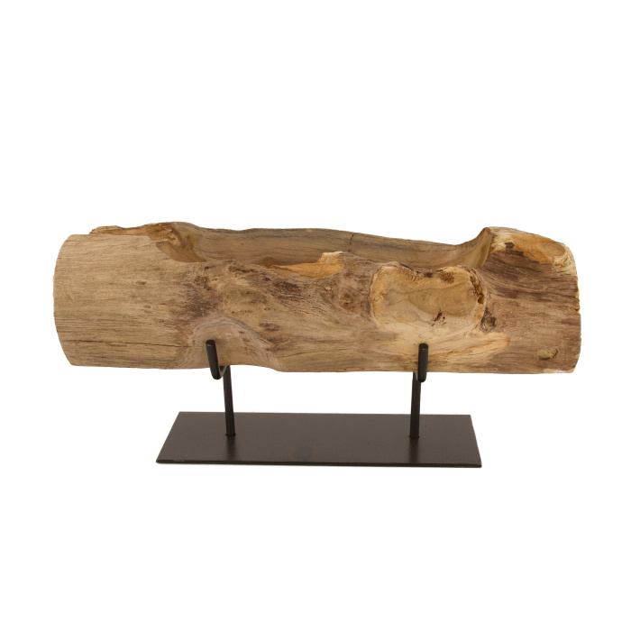 Truhlíky - Truhlík dřevěný atypický na kovovém podstavci 38cm