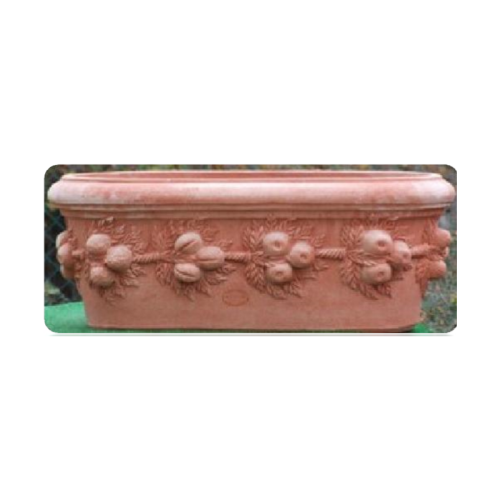 Italská venkovní keramika - Truhlík ovál Fioriera Ovale Fruta keramika 54x26x21cm