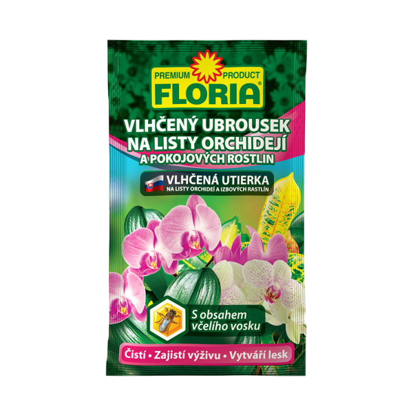 Zahradní chemie - Ubrousek vlhčený na listy orchideje a pokoj FLORIA