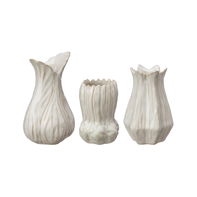 Keramické vázy - Váza atypická porcelánová LESLIE bílá mix 10cm
