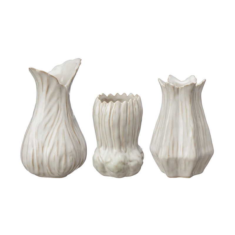 Keramické vázy - Váza atypická porcelánová LESLIE bílá mix 15cm