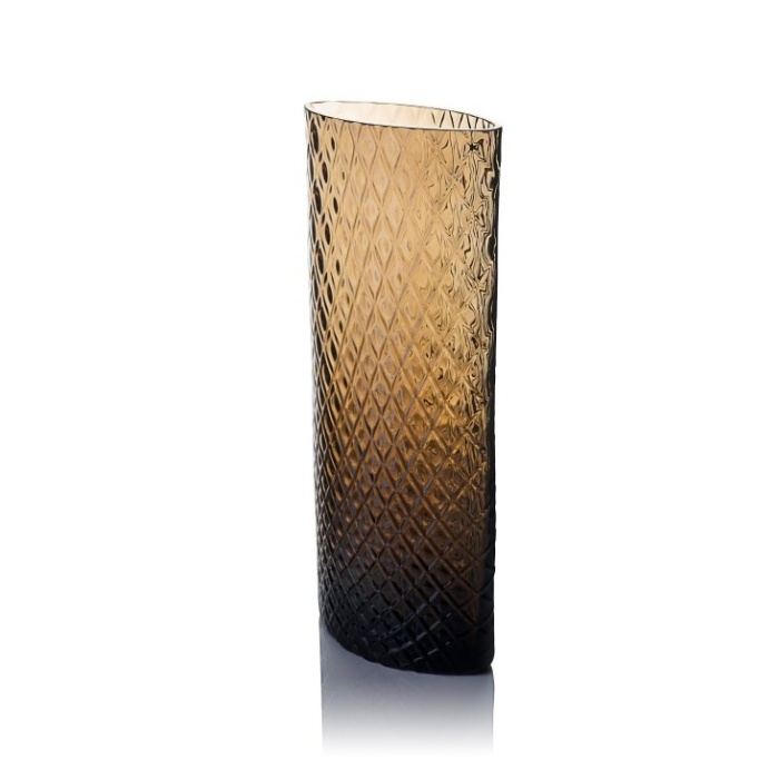Skloglass - Váza skleněná LILIE kouřová 30cm