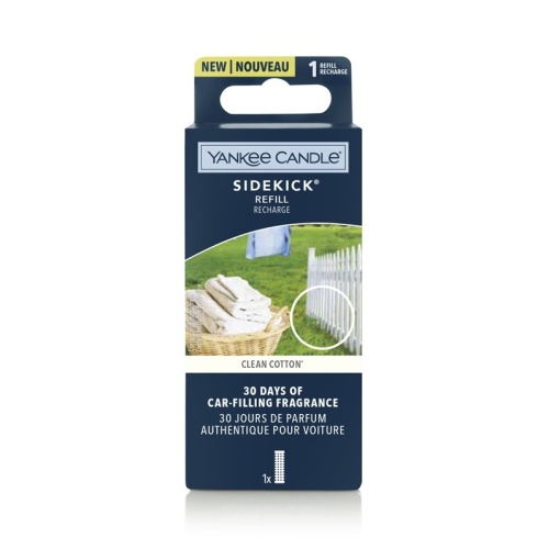 Vůně do auta - YANKEE CANDLE náplň do auta SIDEKICK Clean Cotton