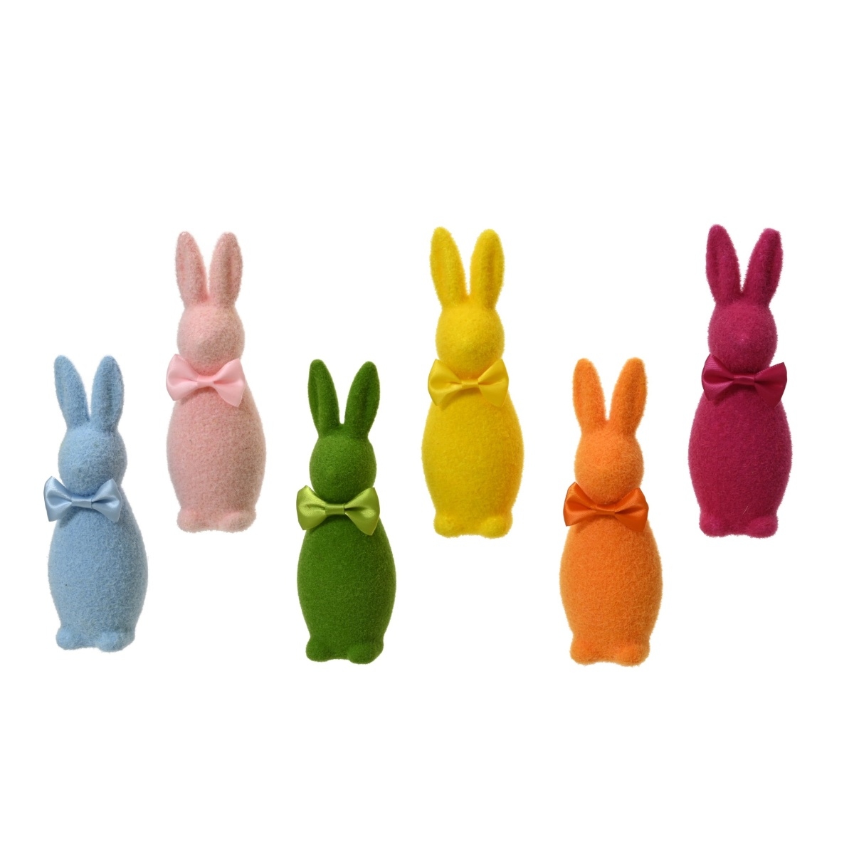 Velikonoční postavičky - Zajíček stojící s mašlí z polyfoam mix 16cm