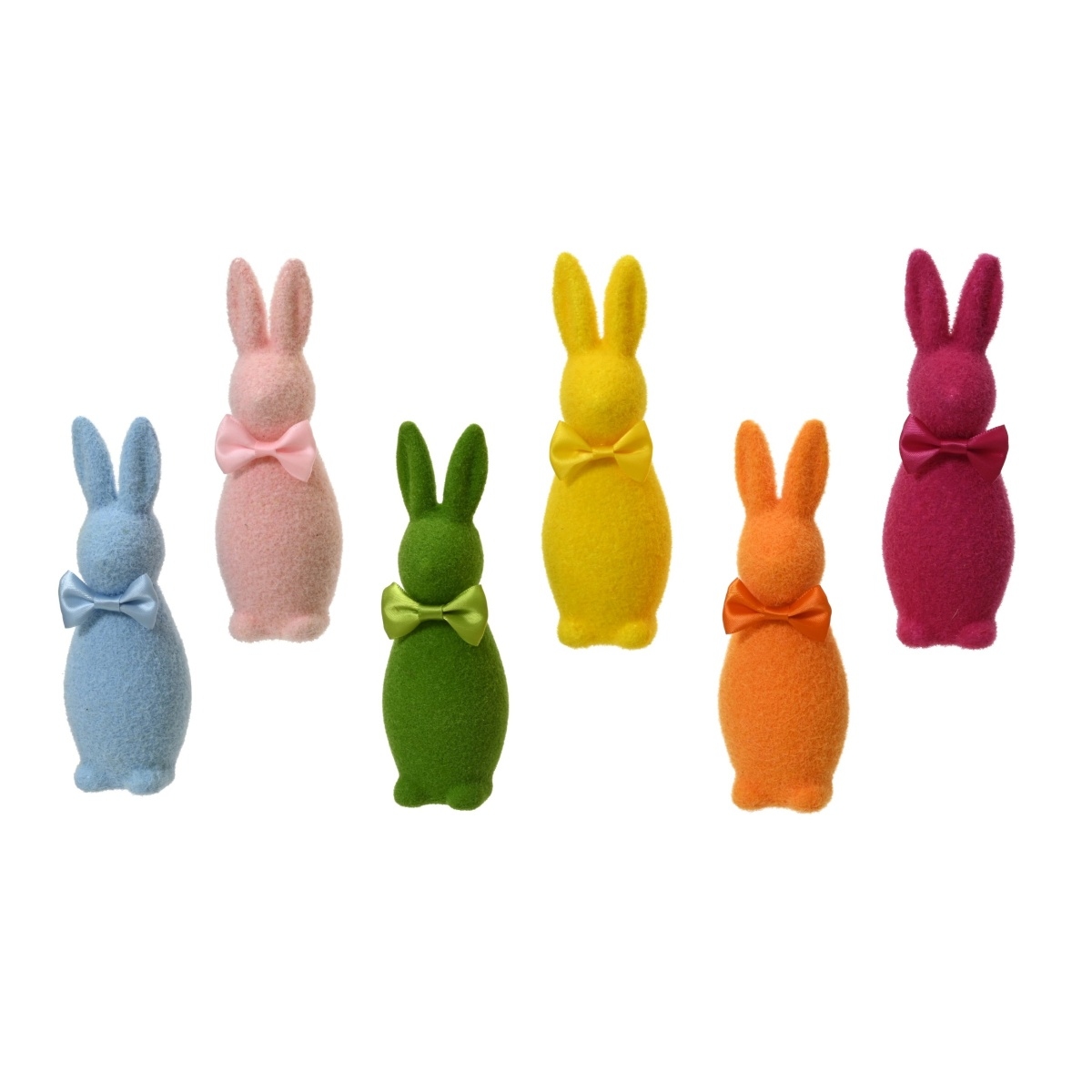 Velikonoční postavičky - Zajíček stojící s mašlí z polyfoam mix 30cm